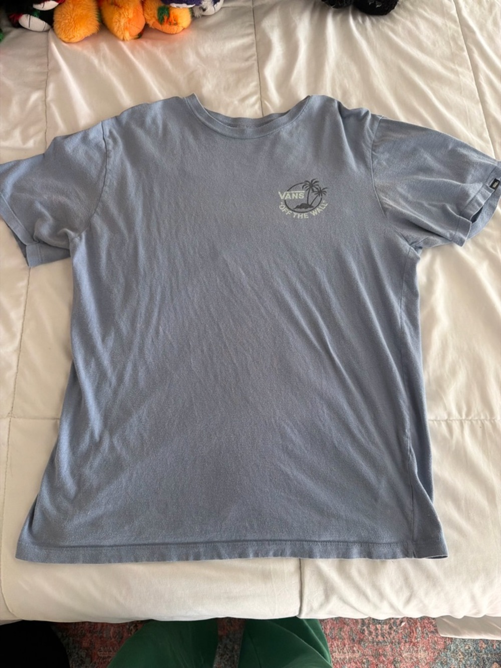 Vans classic men’s blue mini dual palm tree graphic short sleeve t-shirt